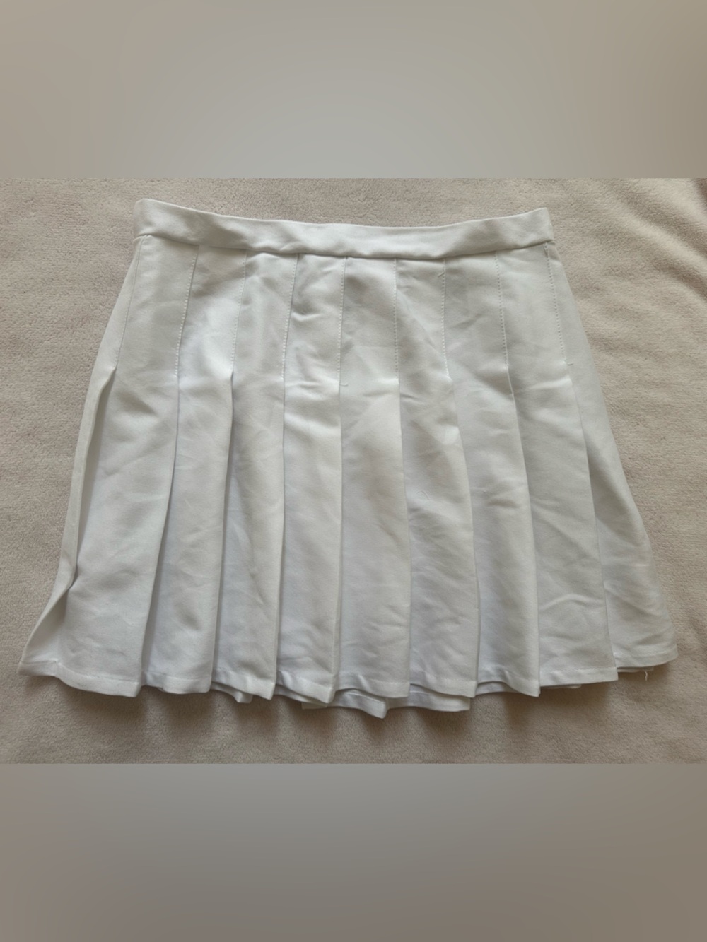White Pleated Mini Skirt